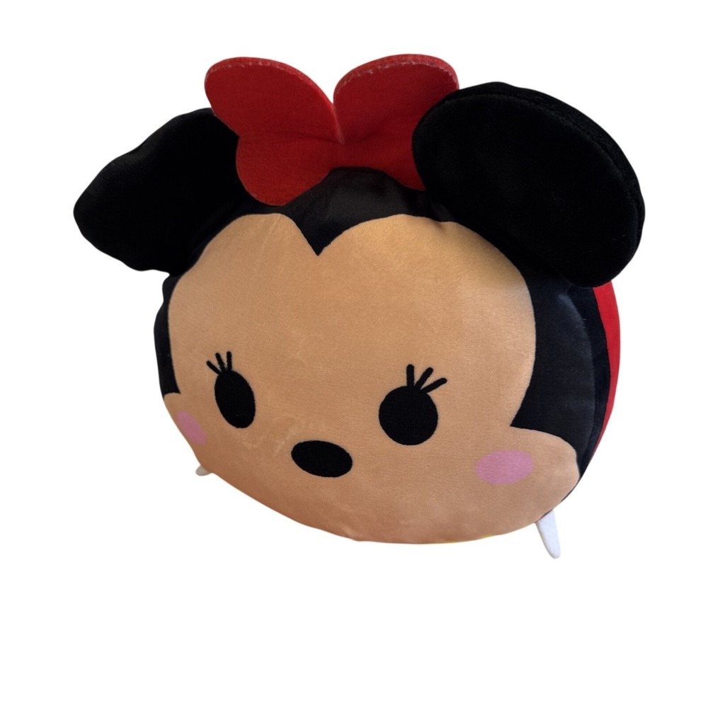 Disney Minnie Mouse Tsum Tsum Plush Stuffed Toy Red Polka Dot Ears Bow Small‎